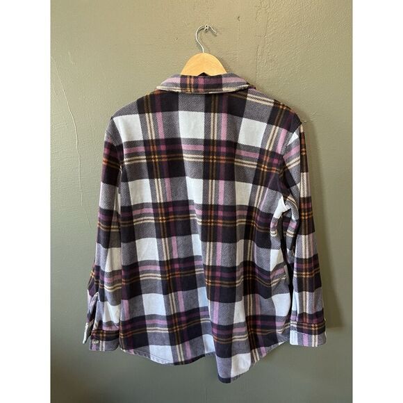 Eddie Bauer Womens Multicolor Fleece Flannel Button Up Long Sleeve Shirt Size L - Picture 2 of 3